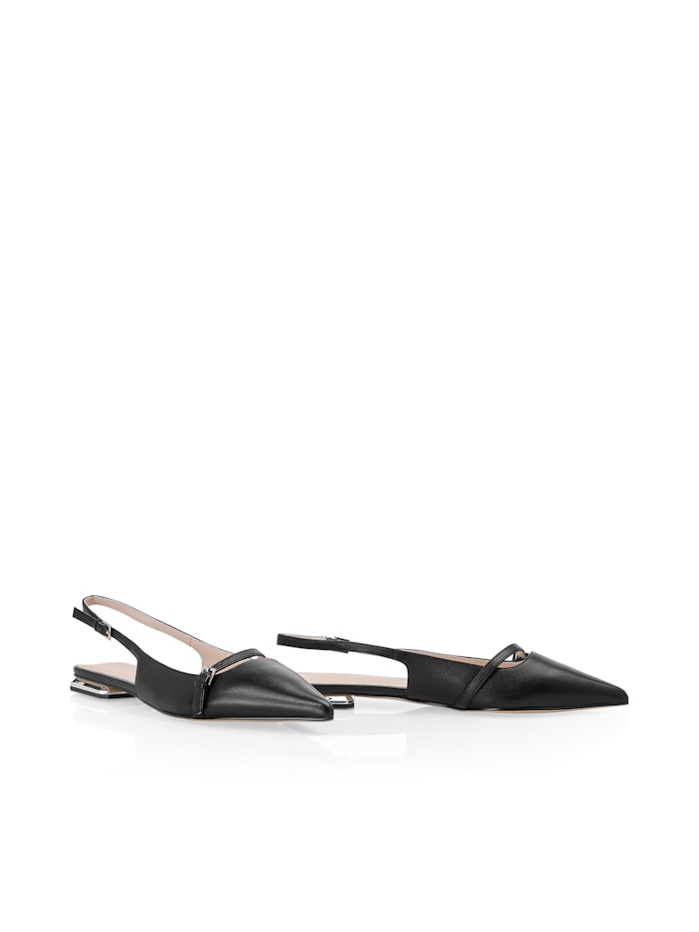 Leder-Ballerina im Slingback-Stil
