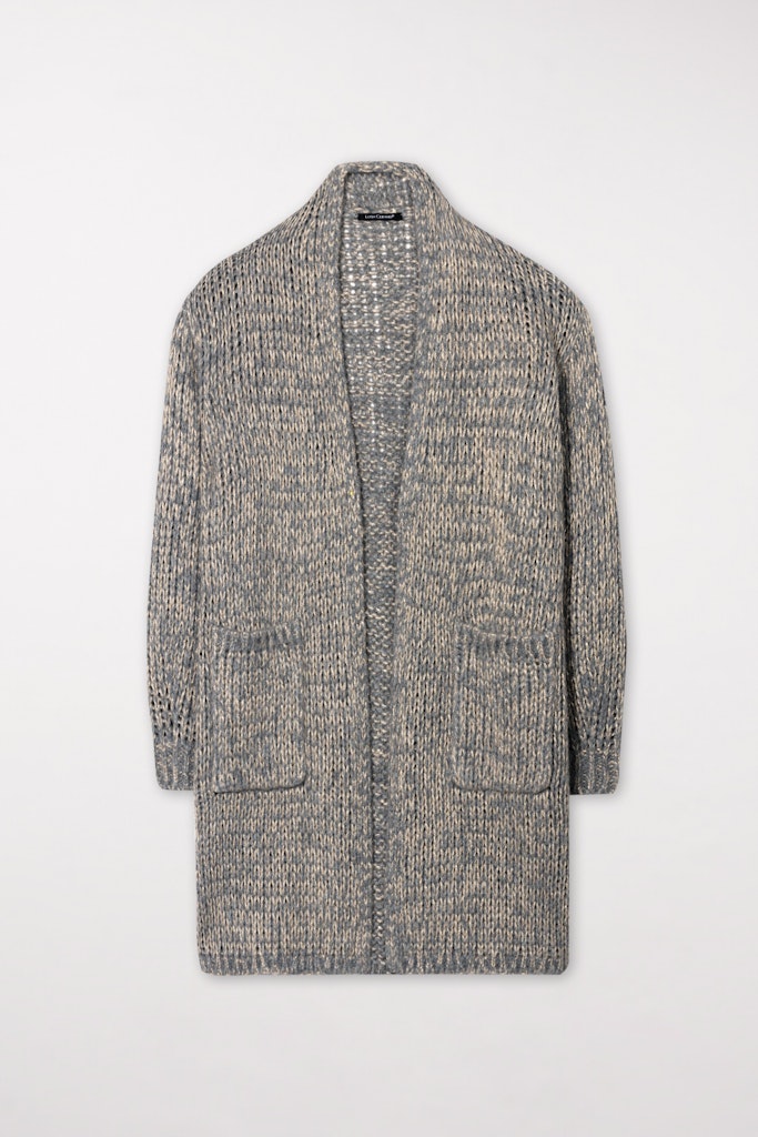 Bouclé long cardigan